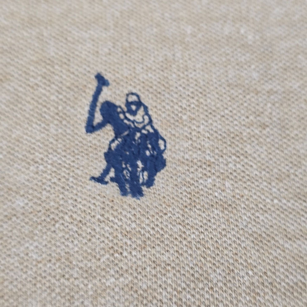 U.S. Polo Assn. Polo Shirt Men Large Brown Short Sleeve Heathered. PLEASE READ - Picture 4 of 15